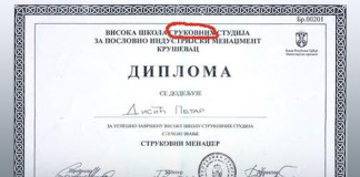 Uslovna kazna za falsifikovanu diplomu Falsifikovana diploma